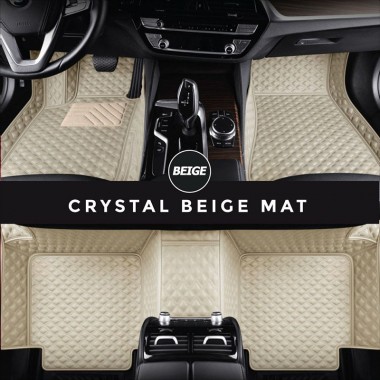 Beige Crystal Elite Luxury Hybrid Car Floor Mats Manufacturers