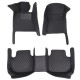 Black and Black Stitching Luxury Leather Diamond Car Floor Mats Manufacturers Black and Black Stitching Luxury Leather Diamond Car Floor Mats Manufacturers