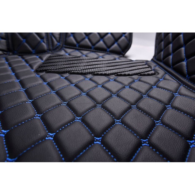 Black and Blue Stitching Luxury Leather Diamond Car Floor Mats Manufacturers Black and Blue Stitching Luxury Leather Diamond Car Floor Mats Manufacturers