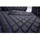 Black and Blue Stitching Luxury Leather Diamond Car Floor Mats Manufacturers Black and Blue Stitching Luxury Leather Diamond Car Floor Mats Manufacturers