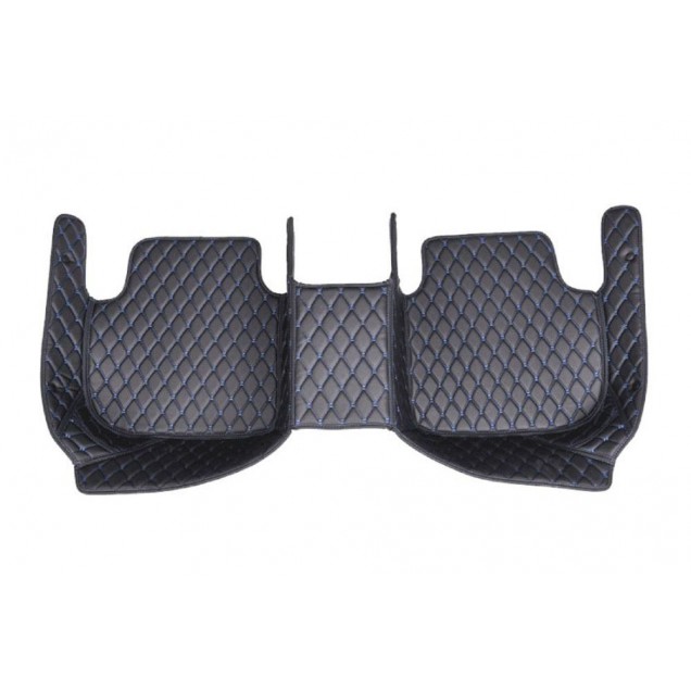 Black and Blue Stitching Luxury Leather Diamond Car Floor Mats Manufacturers Black and Blue Stitching Luxury Leather Diamond Car Floor Mats Manufacturers