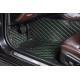 Black and Green Stitching Luxury Leather Diamond Car Floor Mats Manufacturers Black and Green Stitching Luxury Leather Diamond Car Floor Mats Manufacturers