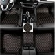 Black and Orange Stitching Luxury Leather Diamond Car Floor Mats Manufacturers Black and Orange Stitching Luxury Leather Diamond Car Floor Mats Manufacturers