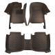 Black and Orange Stitching Luxury Leather Diamond Car Floor Mats Manufacturers Black and Orange Stitching Luxury Leather Diamond Car Floor Mats Manufacturers