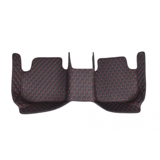 Black and Red Stitching Luxury Leather Diamond Car Floor Mats Manufacturers Black and Red Stitching Luxury Leather Diamond Car Floor Mats Manufacturers