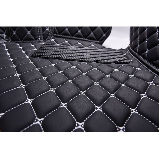 Black and White Stitching Luxury Leather Diamond Car Floor Mats Manufacturers Black and White Stitching Luxury Leather Diamond Car Floor Mats Manufacturers