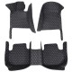 Black and White Stitching Luxury Leather Diamond Car Floor Mats Manufacturers Black and White Stitching Luxury Leather Diamond Car Floor Mats Manufacturers