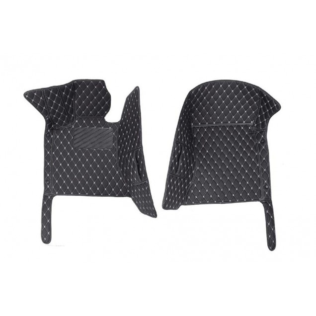 Black and White Stitching Luxury Leather Diamond Car Floor Mats Manufacturers Black and White Stitching Luxury Leather Diamond Car Floor Mats Manufacturers
