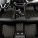 Black and Yellow Stitching Luxury Leather Diamond Car Floor Mats Manufacturers Black and Yellow Stitching Luxury Leather Diamond Car Floor Mats Manufacturers