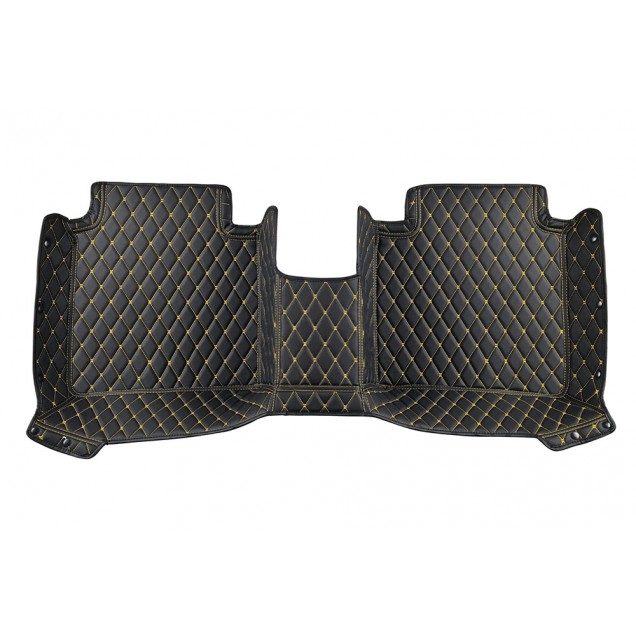 Black and Yellow Stitching Luxury Leather Diamond Car Floor Mats Manufacturers Black and Yellow Stitching Luxury Leather Diamond Car Floor Mats Manufacturers