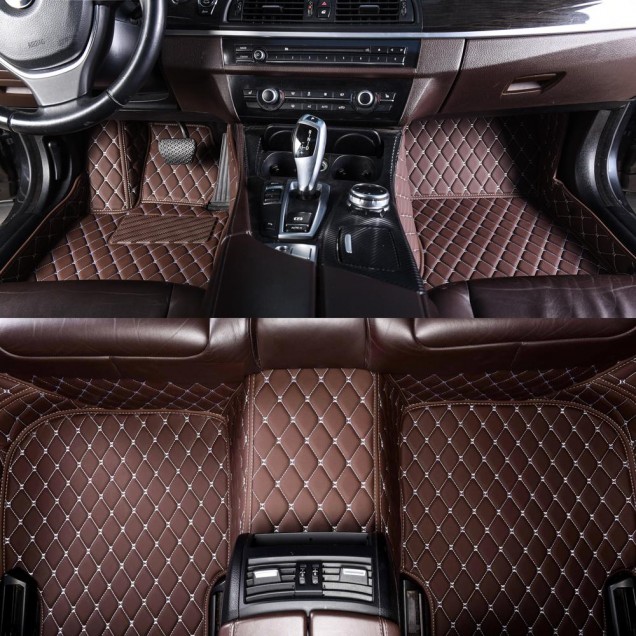 Dark Brown Luxury Leather Diamond Car Floor Mats Manufacturers Dark Brown Luxury Leather Diamond Car Floor Mats Manufacturers