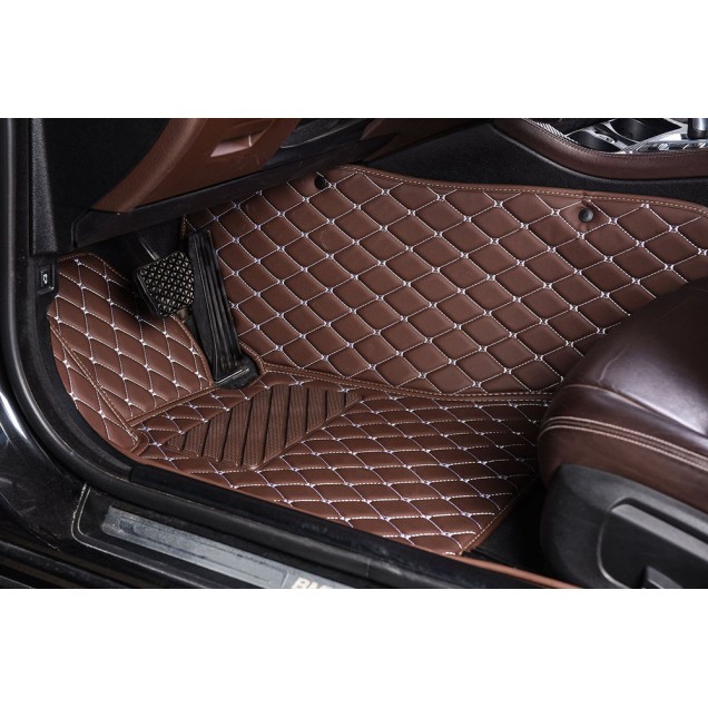 Dark Brown Luxury Leather Diamond Car Floor Mats Manufacturers Dark Brown Luxury Leather Diamond Car Floor Mats Manufacturers