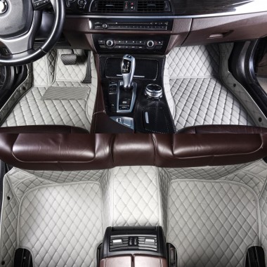 Grey Luxury Leather Diamond Car Floor Mats Manufacturers