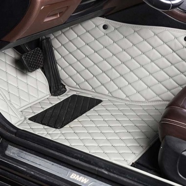 Grey Luxury Leather Diamond Car Floor Mats Manufacturers