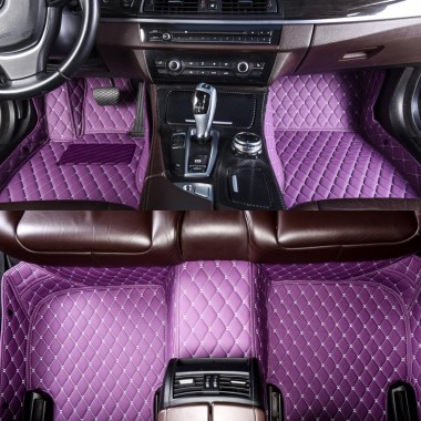 Purple Luxury Leather Diamond Car Floor Mats Manufacturers