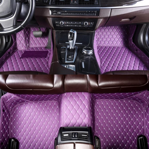 Purple Luxury Leather Diamond Car Floor Mats Manufacturers Purple Luxury Leather Diamond Car Floor Mats Manufacturers