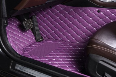 Purple Luxury Leather Diamond Car Floor Mats Manufacturers
