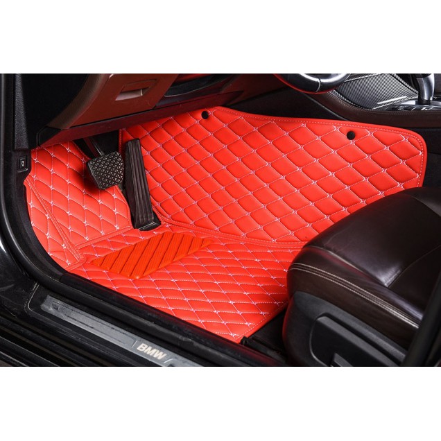Red Luxury Leather Diamond Car Floor Mats Manufacturers Red Luxury Leather Diamond Car Floor Mats Manufacturers