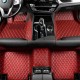 Wine Red Luxury Leather Diamond Car Floor Mats Manufacturers