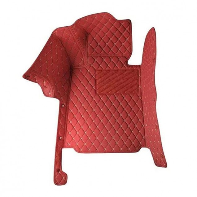 Wine Red Luxury Leather Diamond Car Floor Mats Manufacturers