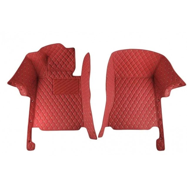 Wine Red Luxury Leather Diamond Car Floor Mats Manufacturers