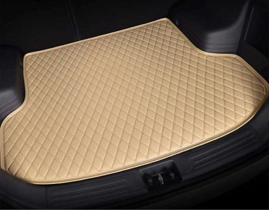 Beige Luxury Leather Diamond Trunk Base Mats Manufacturers