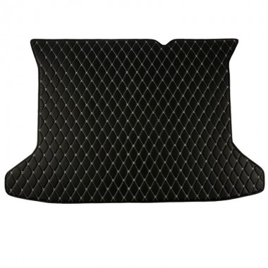 Black and Beige Stitching Luxury Leather Diamond Trunk Base Mats Manufacturers
