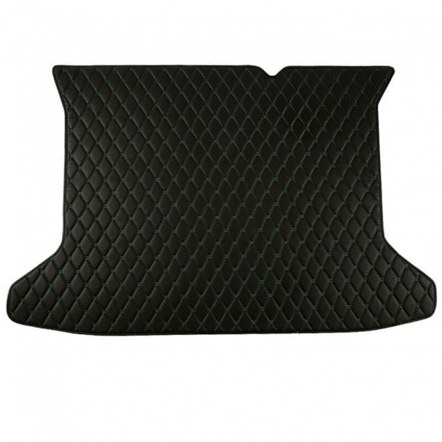 Black and Green Stitching Luxury Leather Diamond Trunk Base Mats Manufacturers