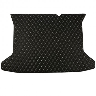 Black and White Stitching Luxury Leather Diamond Trunk Base Mats Manufacturers