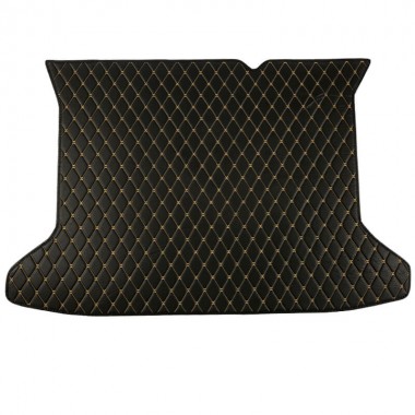 Black and Yellow Stitching Luxury Leather Diamond Trunk Base Mats Manufacturers