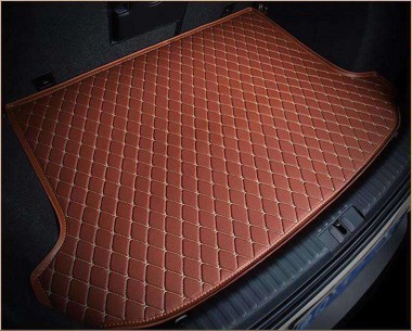 Brown Luxury Leather Diamond Trunk Base Mats Manufacturers