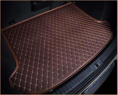 Dark Brown Luxury Leather Diamond Trunk Base Mats Manufacturers