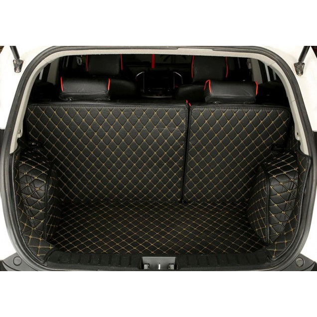 Black and Yellow Stitching Full Cover Luxury Leather Diamond Trunk Car Floor Mats Manufacturers Black and Yellow Stitching Full Cover Luxury Leather Diamond Trunk Car Floor Mats Manufacturers
