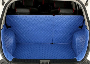 Blue Full Cover Luxury Leather Diamond Trunk Car Floor Mats Manufacturers