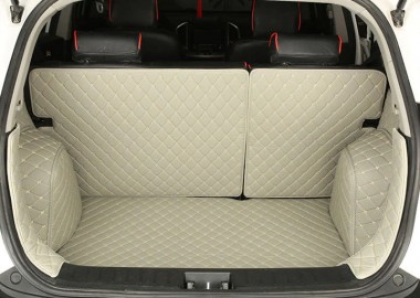 Grey Full Cover Luxury Leather Diamond Trunk Car Floor Mats Manufacturers