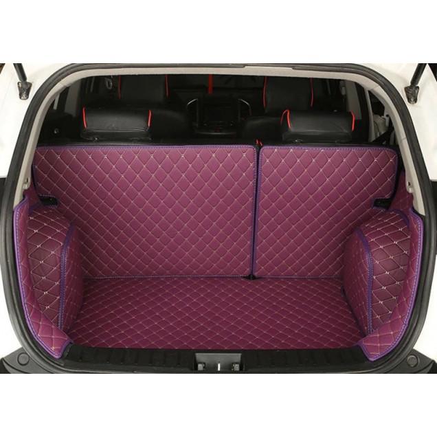 Purple Full Cover Luxury Leather Diamond Trunk Car Floor Mats Manufacturers