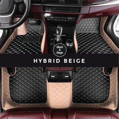 Black and Beige Hybrid Mode Premium Diamond Car Floor Mats Manufacturers
