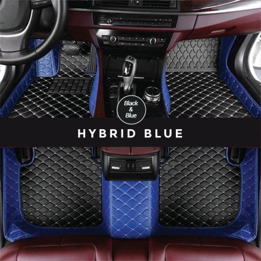 Black and Blue Hybrid Mode Premium Diamond Car Floor Mats Manufacturers