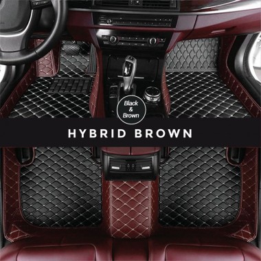 Black and Brown Hybrid Mode Premium Diamond Car Floor Mats Manufacturers