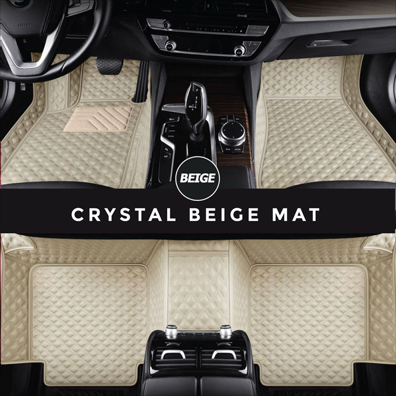 Beige Crystal Elite Luxury Hybrid Car Mats Manufacturers