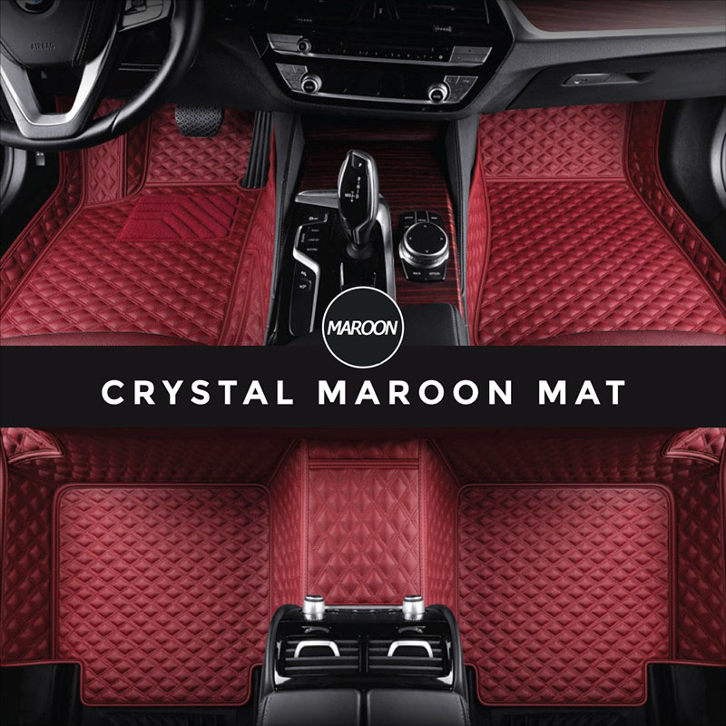Maroon Crystal Elite Luxury Hybrid Car Mats Manufacturers