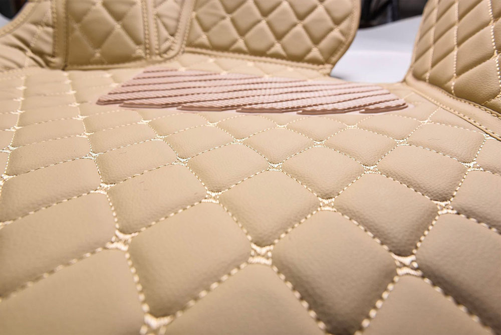 Beige Luxury Leather Diamonds Car Floor Mats Manufacturers