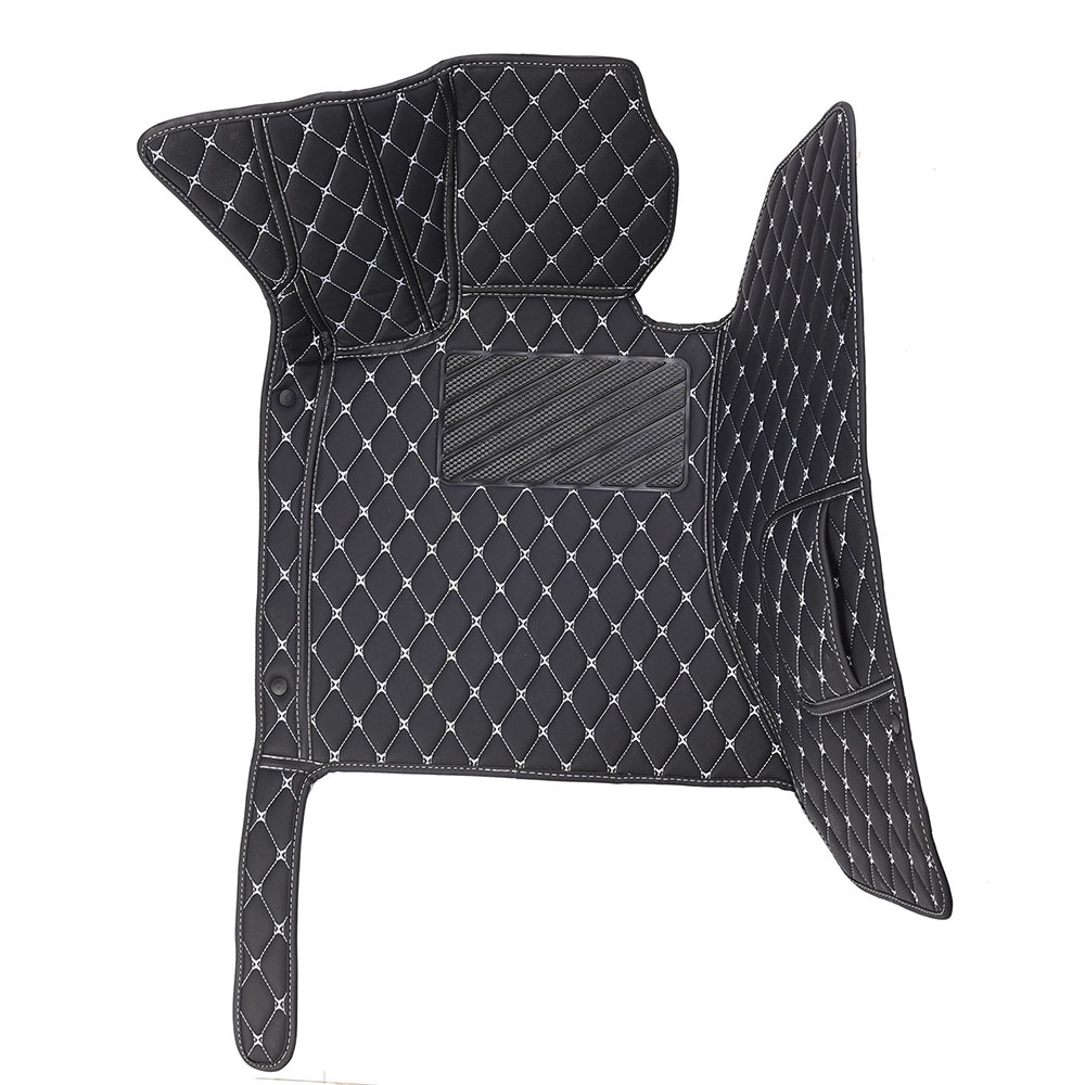 Black and White Stitching Diamond Car Mats Manufacturers Set