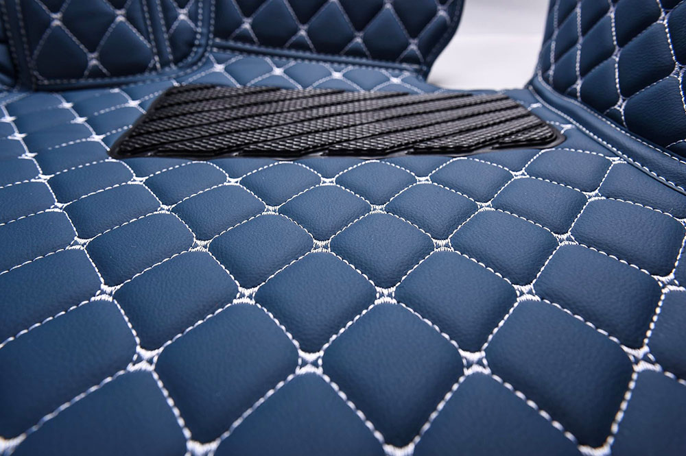 Blue Luxury Leather Diamonds Car Floor Mats Manufacturers