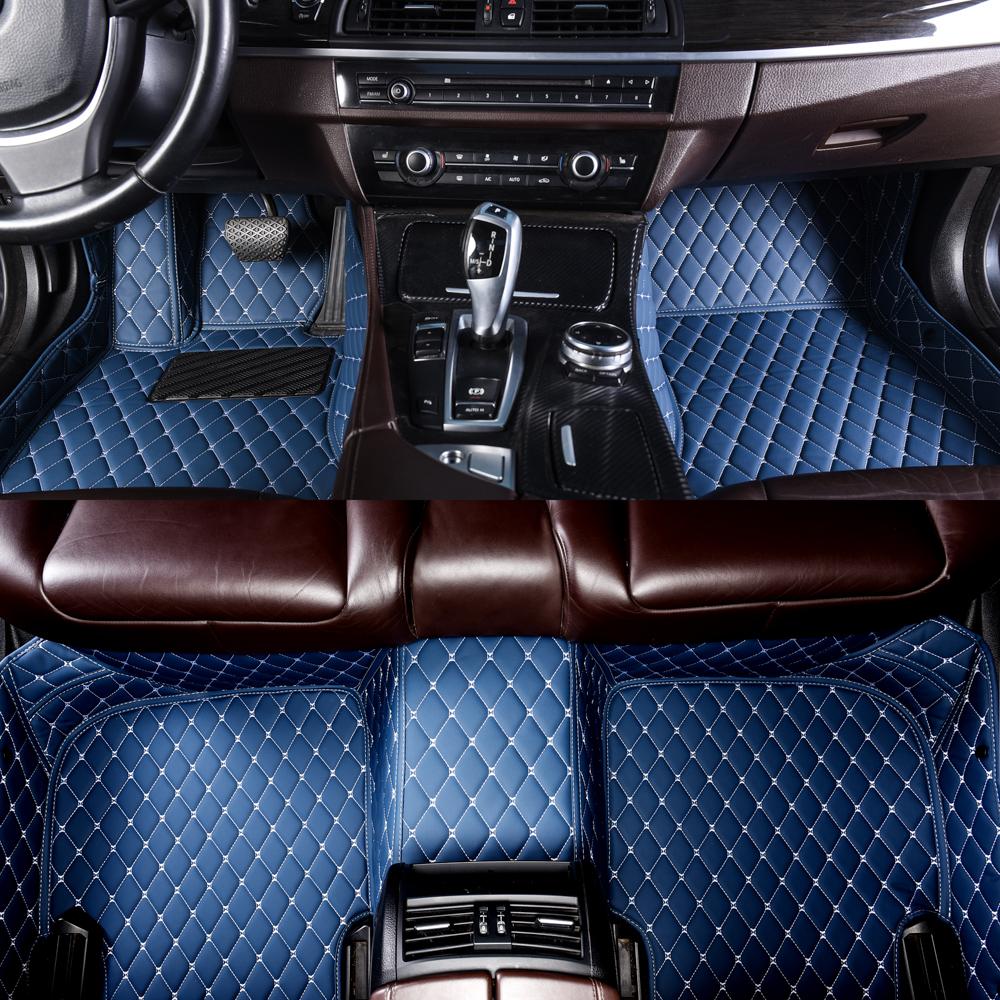 Blue Luxury Leather Diamond Car Mats Manufacturers