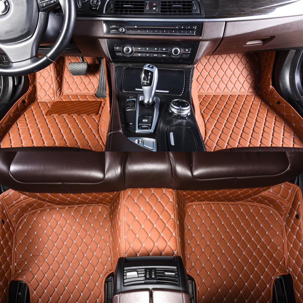 Brown Luxury Leather Diamond Car Mats Manufacturers