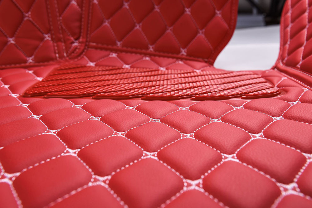 Red Luxury Leather Diamonds Car Floor Mats Manufacturers
