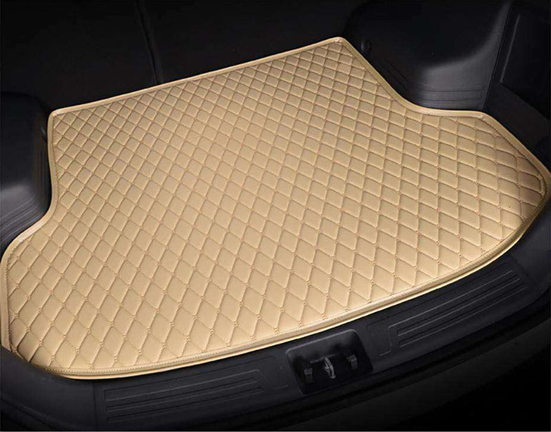 Beige Luxury Leather Diamond Trunk Base Mats Manufacturers