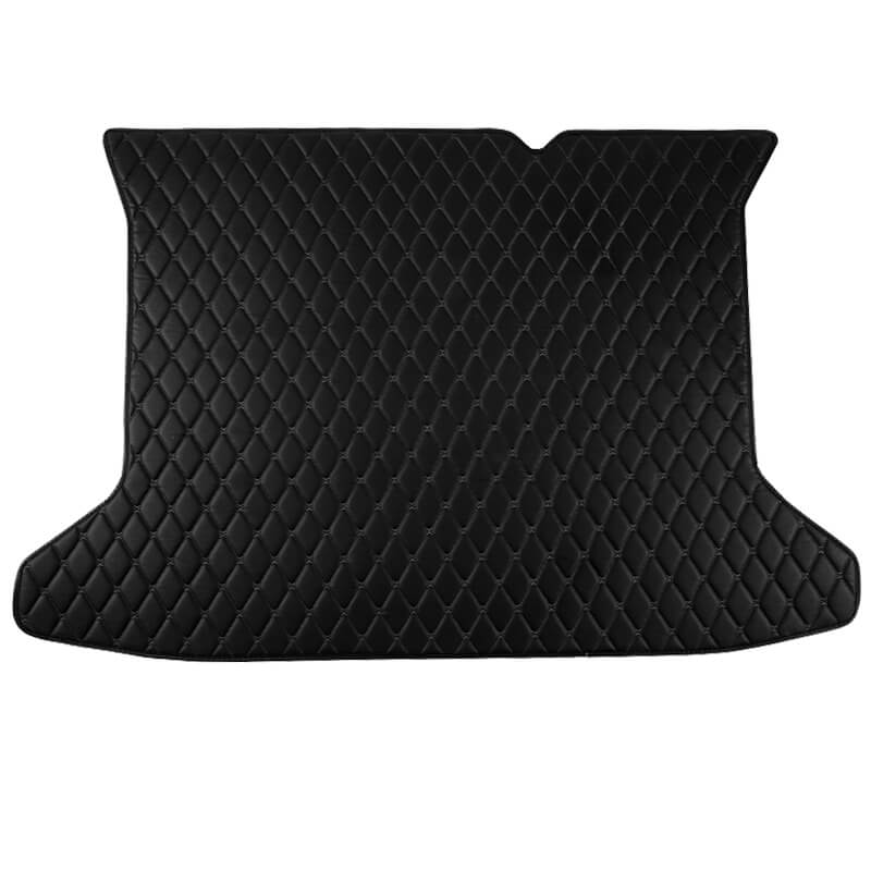 Black and Black Stitching Luxury Leather Diamond Trunk Base Mats Manufacturers