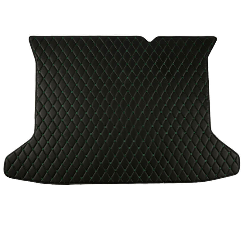Black and Green Stitching Luxury Leather Diamond Trunk Base Mats Manufacturers